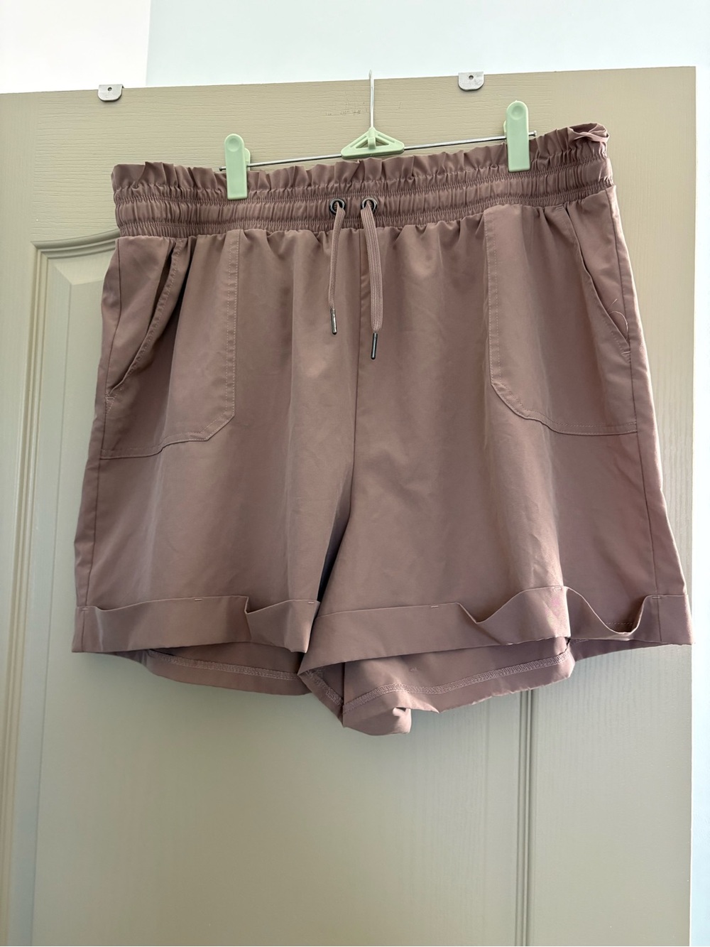 Danskin Drawstring Athletic Shorts in Dusty Rose